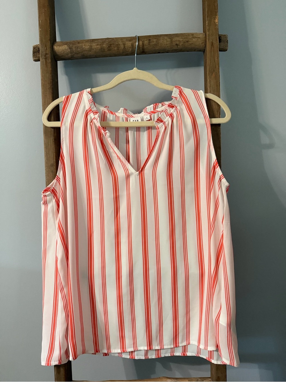 GAP White Tank Top with Red Stripes